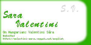 sara valentini business card